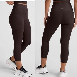Beyond Yoga Spacedye Brown Out Of Pocket High Waisted Capri Legging Size 1X